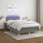 vidaXL Cama box spring con colchón y LED tela marrón oscuro 120x190 cm vidaXL Cama box spring con colchón y LED tela marrón oscuro 120x190 cm