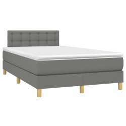 vidaXL Cama box spring con colchón tela gris oscuro 120x190 cm