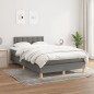 vidaXL Cama box spring con colchón tela gris oscuro 120x190 cm vidaXL Cama box spring con colchón tela gris oscuro 120x190 cm