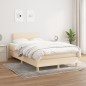 vidaXL Cama box spring con colchón tela color crema 120x190 cm