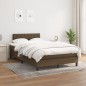 vidaXL Cama box spring con colchón tela marrón oscuro 120x190 cm