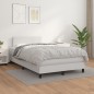 vidaXL Cama box spring con colchón cuero sintético blanco 120x190 cm vidaXL Cama box spring con colchón cuero sintético blanco 120x190 cm