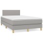 vidaXL Cama box spring con colchón tela gris claro 120x190 cm vidaXL Cama box spring con colchón tela gris claro 120x190 cm
