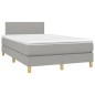 vidaXL Cama box spring con colchón tela gris claro 120x190 cm vidaXL Cama box spring con colchón tela gris claro 120x190 cm
