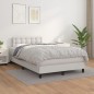 vidaXL Cama box spring con colchón cuero sintético blanco 120x190 cm vidaXL Cama box spring con colchón cuero sintético blanco 120x190 cm