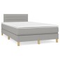 vidaXL Cama box spring con colchón tela gris claro 120x190 cm vidaXL Cama box spring con colchón tela gris claro 120x190 cm