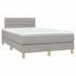 vidaXL Cama box spring con colchón tela gris claro 120x190 cm vidaXL Cama box spring con colchón tela gris claro 120x190 cm