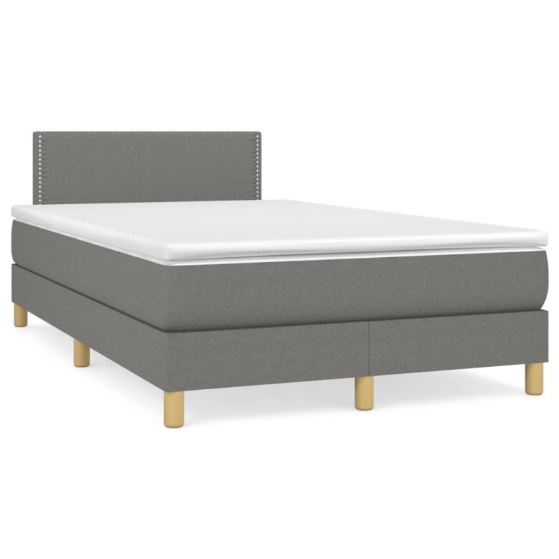 vidaXL Cama box spring con colchón tela gris oscuro 120x190 cm vidaXL Cama box spring con colchón tela gris oscuro 120x190 cm