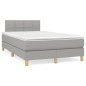 vidaXL Cama box spring con colchón tela gris claro 120x190 cm vidaXL Cama box spring con colchón tela gris claro 120x190 cm