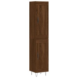 vidaXL Aparador alto madera contrachapada roble marrón 34,5x34x180 cm