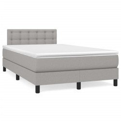 vidaXL Cama box spring con colchón tela gris claro 120x190 cm