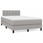 vidaXL Cama box spring con colchón tela gris claro 120x190 cm