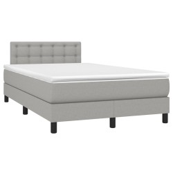 vidaXL Cama box spring con colchón tela gris claro 120x190 cm
