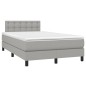 vidaXL Cama box spring con colchón tela gris claro 120x190 cm