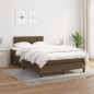 vidaXL Cama box spring con colchón tela marrón oscuro 120x190 cm vidaXL Cama box spring con colchón tela marrón oscuro 120x190 cm