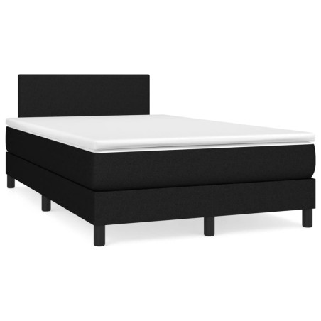 vidaXL Cama box spring con colchón tela negro 120x190 cm