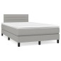 vidaXL Cama box spring con colchón tela gris claro 120x190 cm