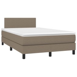 vidaXL Cama box spring con colchón tela gris taupe 120x190 cm
