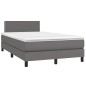 vidaXL Cama box spring con colchón cuero sintético gris 120x190 cm vidaXL Cama box spring con colchón cuero sintético gris 120x190 cm