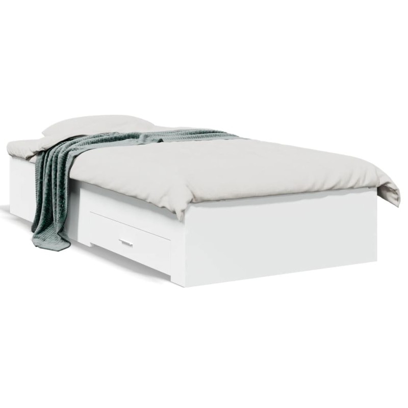 vidaXL Cama con cajones madera de ingeniería blanca 90x190 cm vidaXL Cama con cajones madera de ingeniería blanca 90x190 cm
