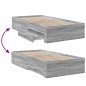 vidaXL Cama con cajones madera ingeniería gris Sonoma 90x200 cm vidaXL Cama con cajones madera ingeniería gris Sonoma 90x200 cm