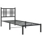 vidaXL Estructura de cama con cabecero metal negro 80x200 cm vidaXL Estructura de cama con cabecero metal negro 80x200 cm