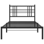 vidaXL Estructura de cama con cabecero metal negro 107x203 cm vidaXL Estructura de cama con cabecero metal negro 107x203 cm