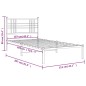 vidaXL Estructura de cama con cabecero metal negro 107x203 cm vidaXL Estructura de cama con cabecero metal negro 107x203 cm