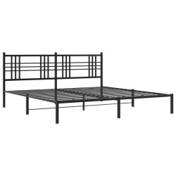 vidaXL Estructura de cama con cabecero metal negro 183x213 cm