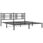 vidaXL Estructura de cama con cabecero metal negro 183x213 cm