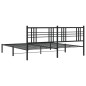 vidaXL Estructura de cama con cabecero metal negro 183x213 cm