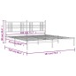 vidaXL Estructura de cama con cabecero metal negro 183x213 cm