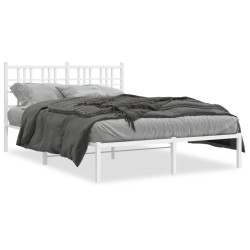 vidaXL Estructura de cama con cabecero metal blanca 140x200 cm