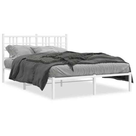 vidaXL Estructura de cama con cabecero metal blanca 140x200 cm