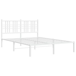 vidaXL Estructura de cama con cabecero metal blanca 140x200 cm