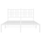 vidaXL Estructura de cama con cabecero metal blanca 140x200 cm vidaXL Estructura de cama con cabecero metal blanca 140x200 cm