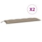 vidaXL Cojines de banco de jardín 2 uds tela Oxford taupé 150x50x7 cm vidaXL Cojines de banco de jardín 2 uds tela Oxford taupé 150x50x7 cm