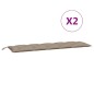 vidaXL Cojines de banco de jardín 2 uds tela Oxford taupé 180x50x7 cm vidaXL Cojines de banco de jardín 2 uds tela Oxford taupé 180x50x7 cm