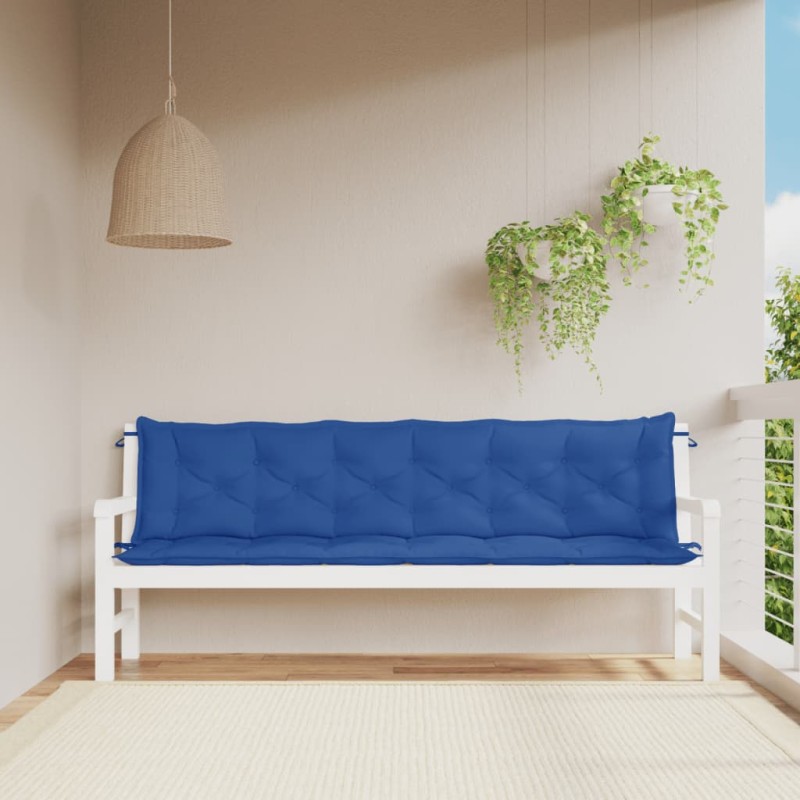 vidaXL Cojines de banco de jardín 2 uds tela Oxford azul 200x50x7 cm vidaXL Cojines de banco de jardín 2 uds tela Oxford azul 200x50x7 cm