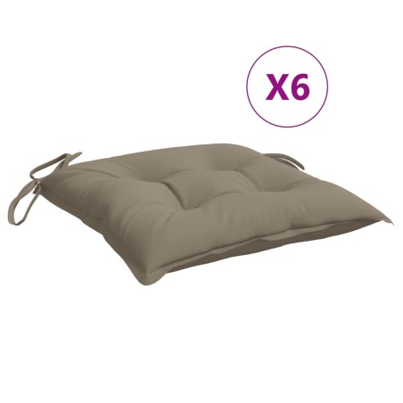 vidaXL Cojines de silla de jardín 6 uds tela Oxford taupé 40x40x7 cm
