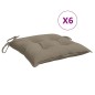 vidaXL Cojines de silla de jardín 6 uds tela Oxford taupé 40x40x7 cm