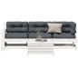 vidaXL Set muebles jardín 4 pzas con cojines madera maciza pino blanco
