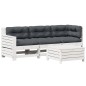 vidaXL Set muebles jardín 4 pzas con cojines madera maciza pino blanco