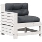 vidaXL Set muebles jardín 4 pzas con cojines madera maciza pino blanco
