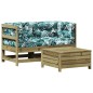 vidaXL Juego de sofás jardín 3 pzas y cojines madera pino impregnada vidaXL Juego de sofás jardín 3 pzas y cojines madera pino impregnada