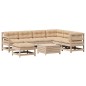 vidaXL Muebles de jardín 8 pzas y cojines madera maciza pino vidaXL Muebles de jardín 8 pzas y cojines madera maciza pino