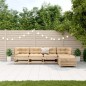 vidaXL Juego de muebles de jardín 5 pzas y cojines madera maciza pino