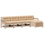 vidaXL Juego de muebles de jardín 5 pzas y cojines madera maciza pino vidaXL Juego de muebles de jardín 5 pzas y cojines madera maciza pino