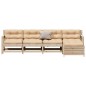 vidaXL Juego de muebles de jardín 5 pzas y cojines madera maciza pino vidaXL Juego de muebles de jardín 5 pzas y cojines madera maciza pino