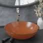 vidaXL Lavabo con grifo y tapón pulsador cristal templado marrón vidaXL Lavabo con grifo y tapón pulsador cristal templado marrón